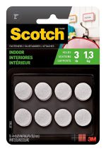 Scotch Multi-Purpose Hook and Loop Fasteners, 1 Roll, White, For Indoor Use, 3/4 in x 15 ft